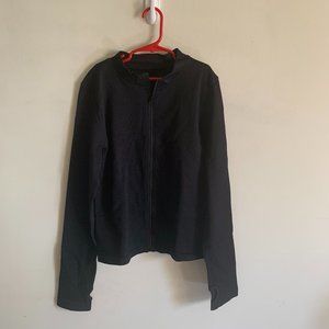 OQQ Black Size L Round Neck Under Scrubs Tee